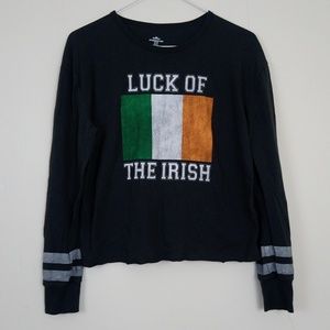 Luck Of The Irish Long Sleeve Lightweight Raw Hem Shirt